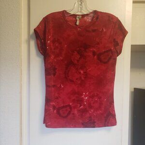 Susan Larwence Tye Dye Red Top Size PL